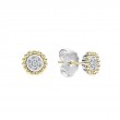 Two-Tone Caviar Diamond Stud Earrings